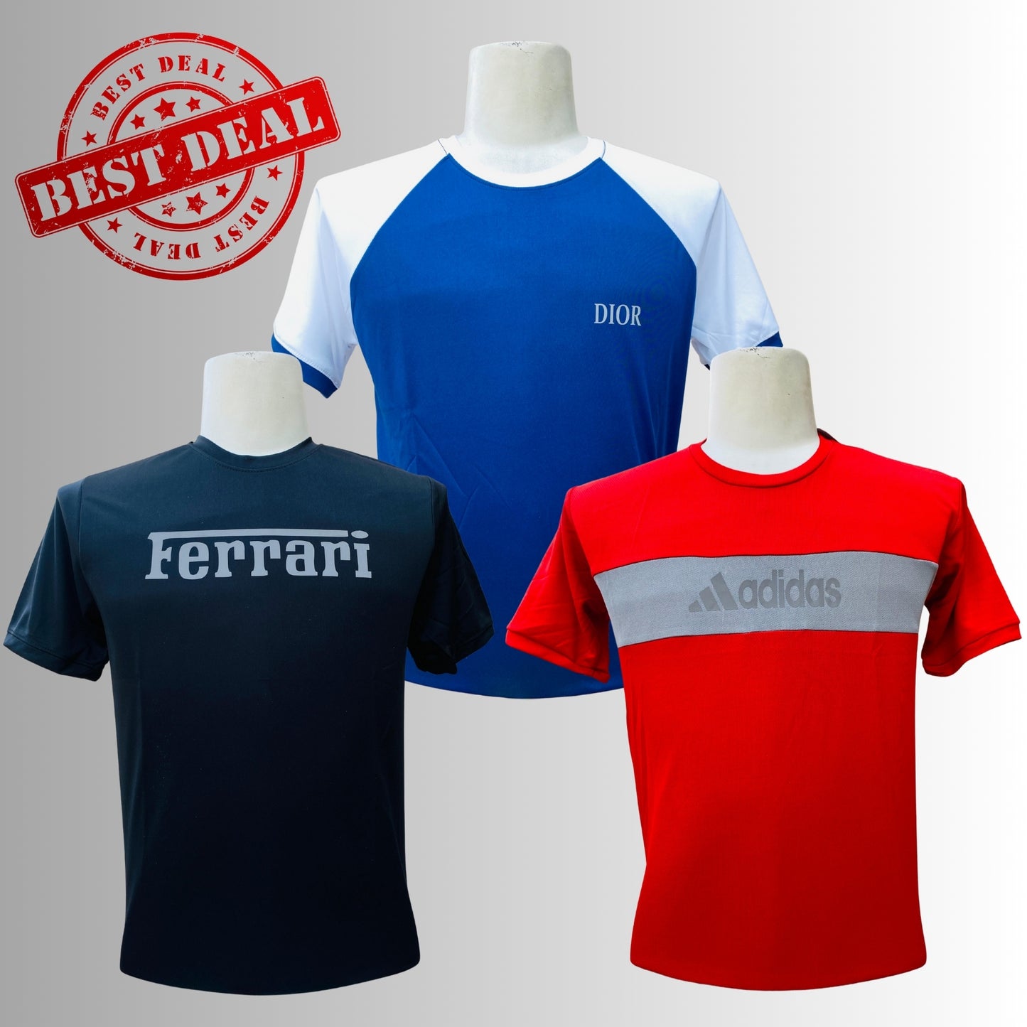 Pack of any 2 Dry-fit and 1 Mesh T-Shirt