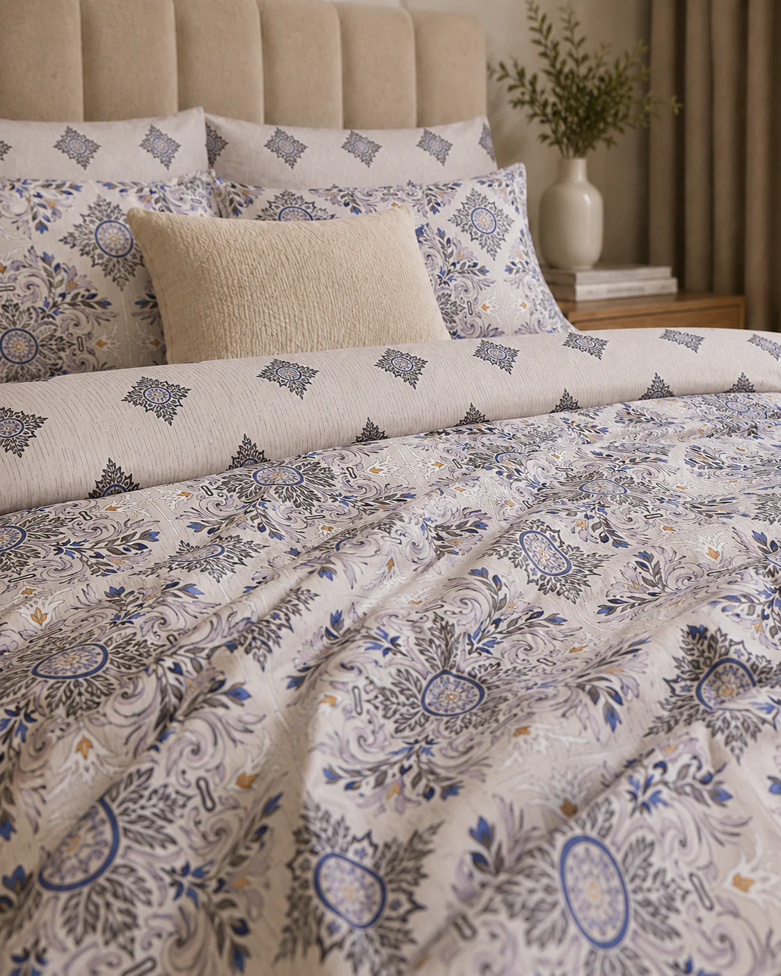 Comforter & Duvet Cover - Ivory Royal Damask