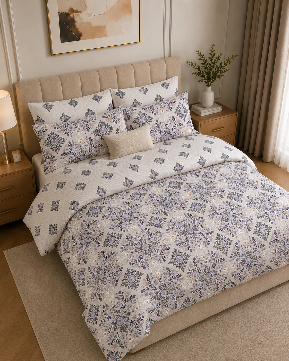Comforter & Duvet Cover - Ivory Royal Damask