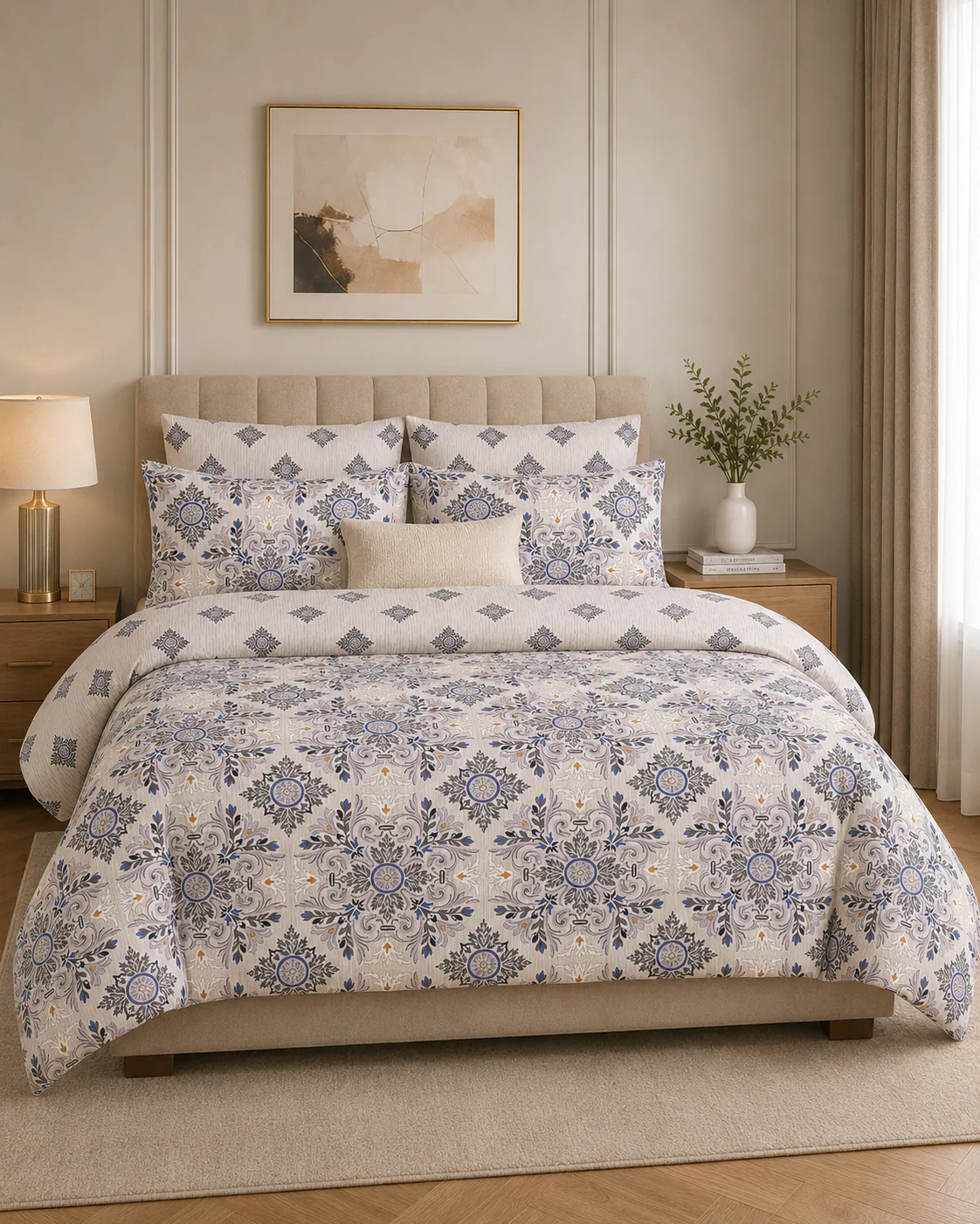 Comforter & Duvet Cover - Ivory Royal Damask