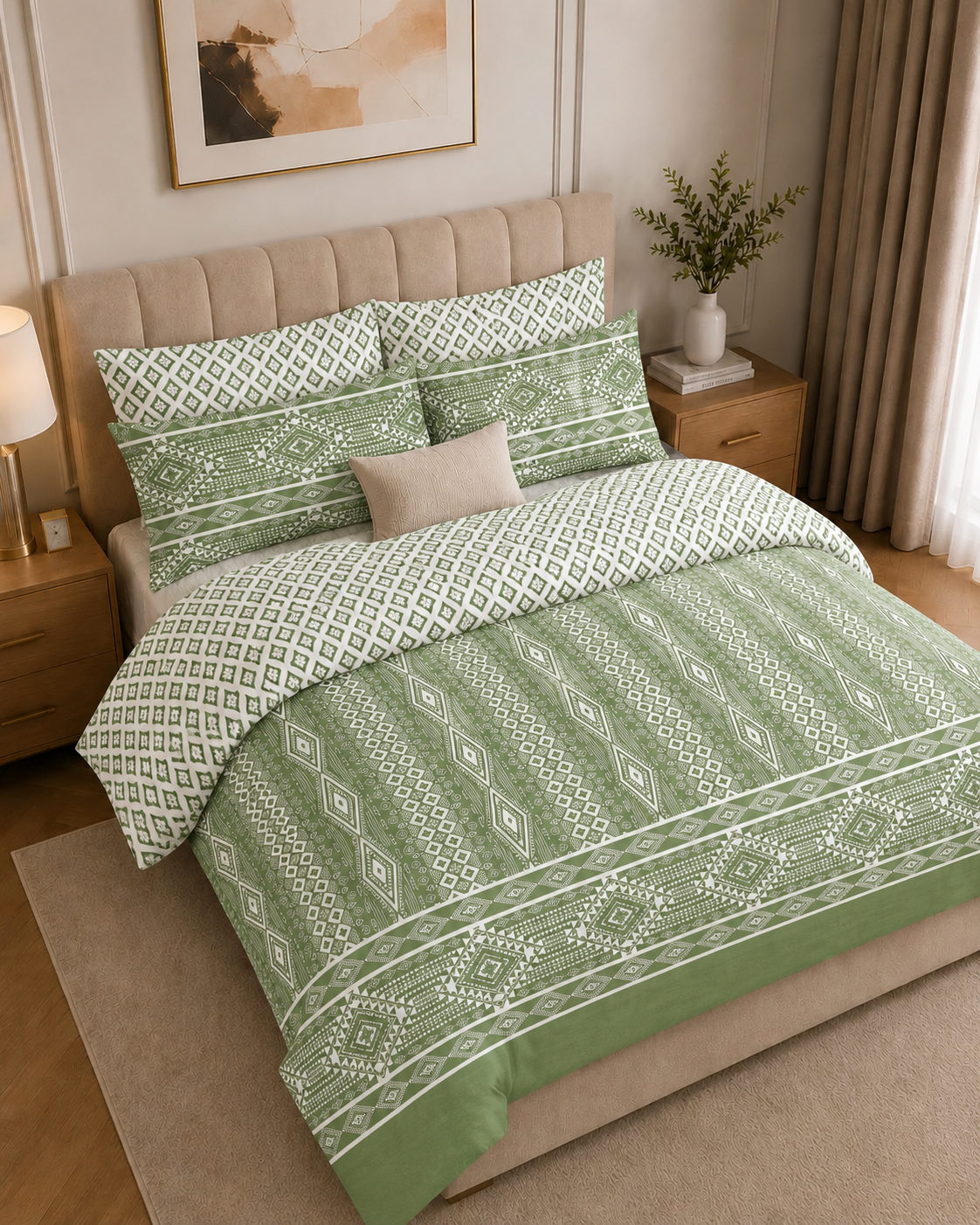 Comforter & Duvet Cover - Olive Tribal Weave