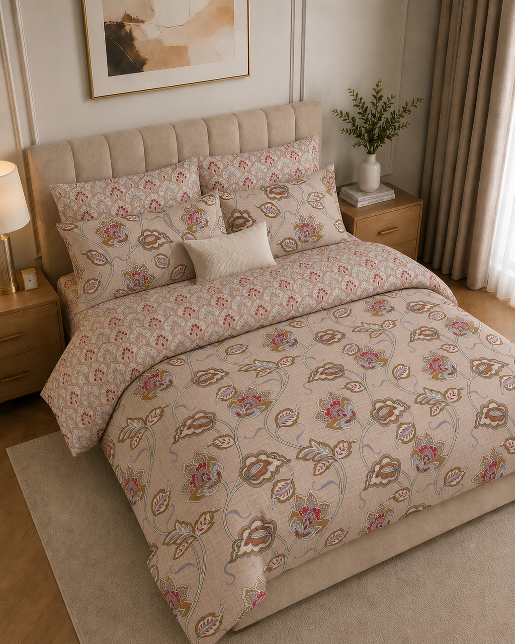 Beige Floral Vine