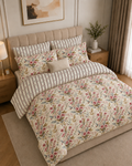 Comforter & Duvet Cover - Floral Stripe Bloom