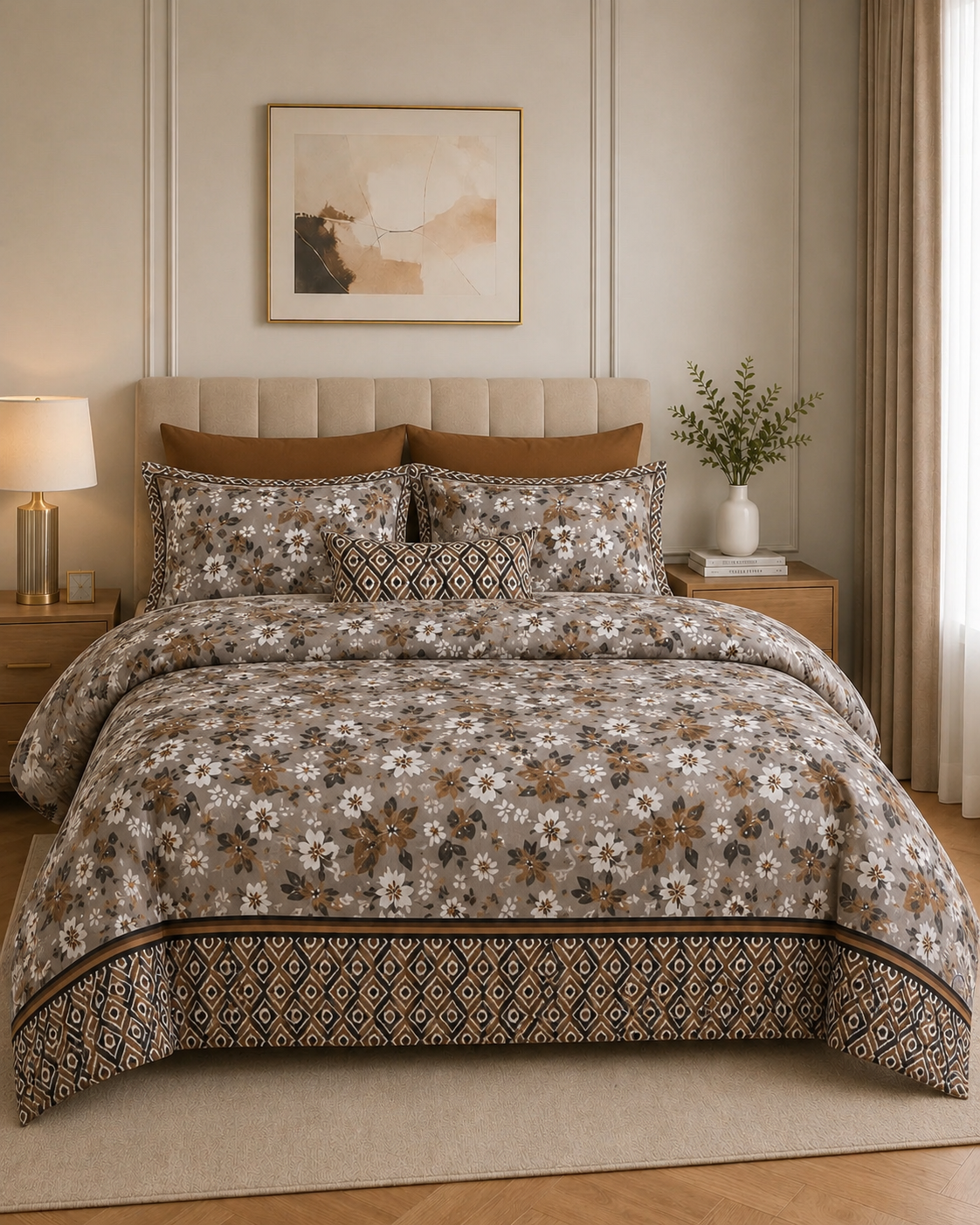 Taupe Floral Charm