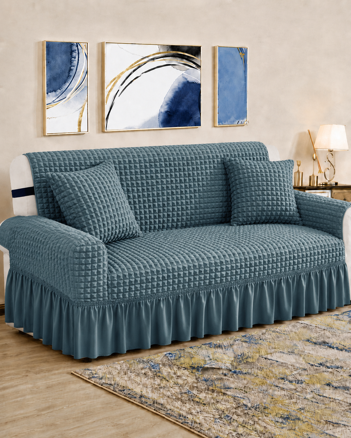PERSIAN BUBBLE QUILTED SOFA COVER