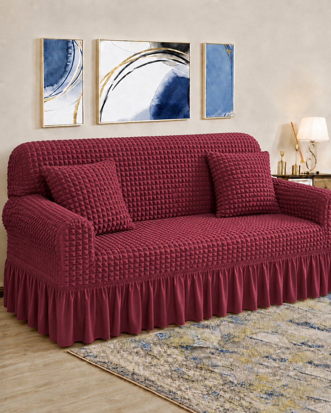 PERSIAN BUBBLE QUILTED SOFA COVER