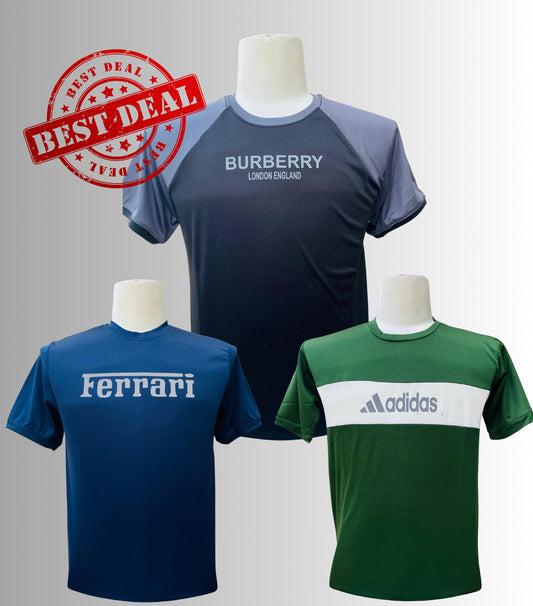 Pack of any 2 Dry-fit and 1 Mesh T-Shirt